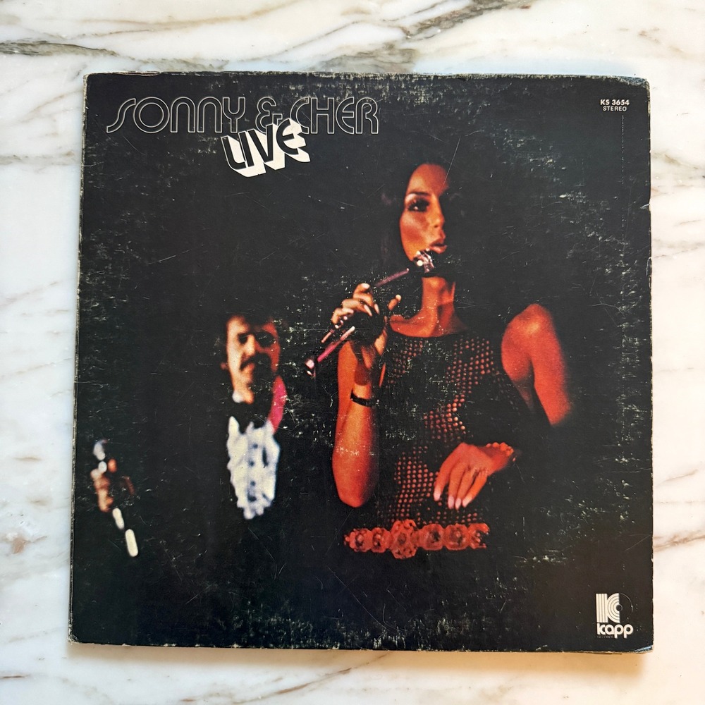Vintage 70s Sonny and Cher Live Vinyl LP 1971 Kapp Records KS 3654